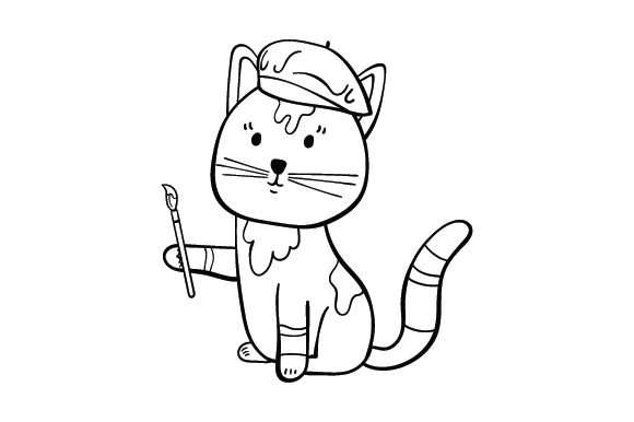 Artsy Cat Line Art Review for Embroidery Projects