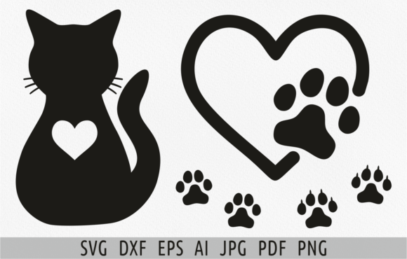 Black Cat SVG Silhouette for Embroidery Projects