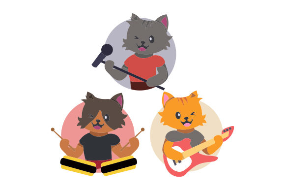 Cartoon Cat Rock Band Embroidery Design Review