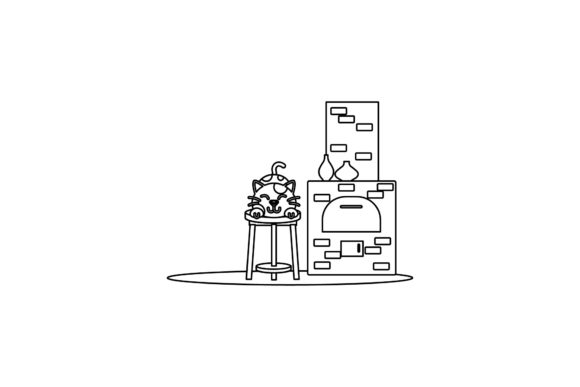 Cat Icon Cute on Chair Coloring Page Review