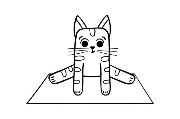 Cat in Frog Pose Line Art Review