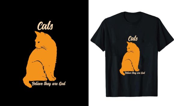 Cats Believe They Are God Embroidery Design
