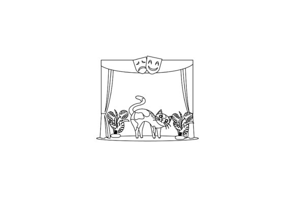 Cute Icon Cat Stage Coloring Page Review