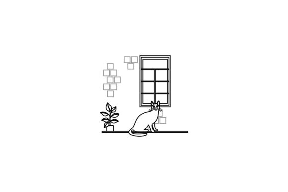 Cute Icon Cat Turn Around Coloring Page Review