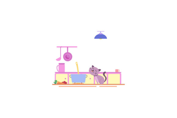 Flat Icon Cat Be in the Kitchen Review