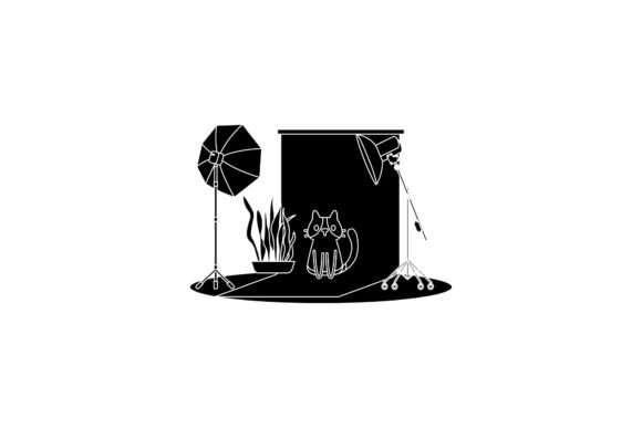 Flat Icon Cat Design for Embroidery Projects