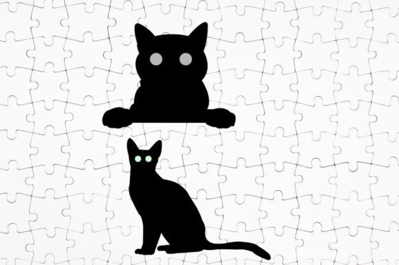 Halloween Cat Silhouette SVG for Embroidery