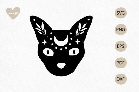 Moon Cat SVG for Embroidery Projects
