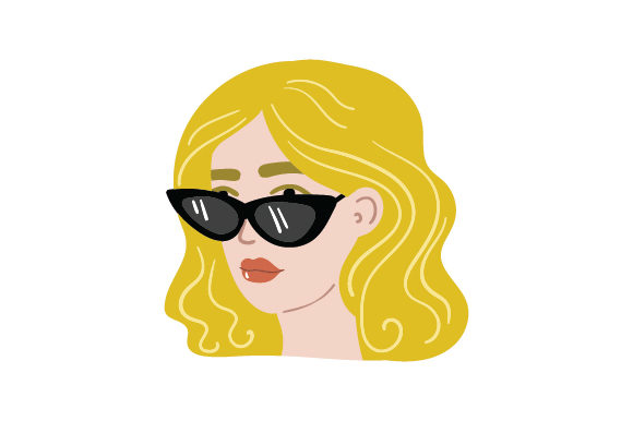 Woman Wearing Cat Eye Sunglasses Embroidery Design Review